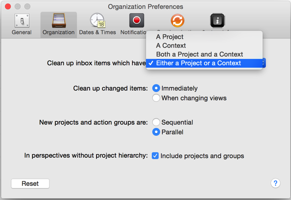 Omnifocus pref inbox